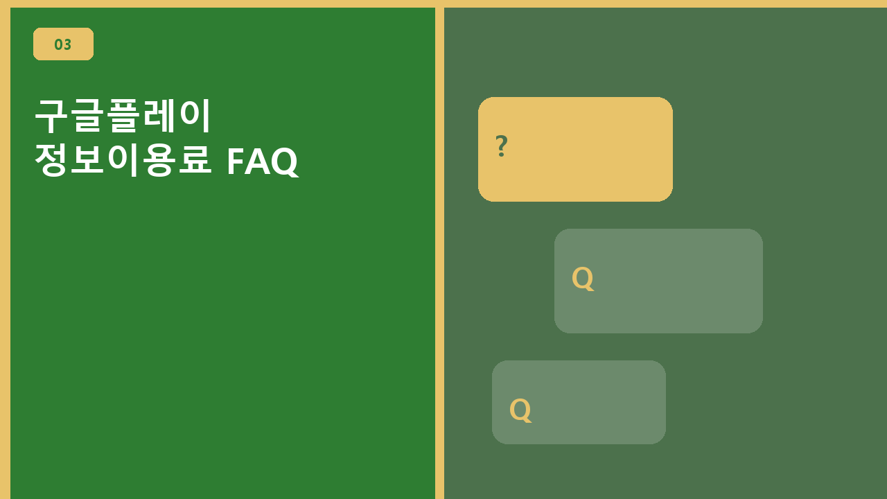 구글플레이 정보이용료 FAQ